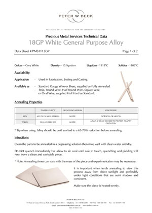 Download 18GP WHITE General Purpose Alloy Data Sheet