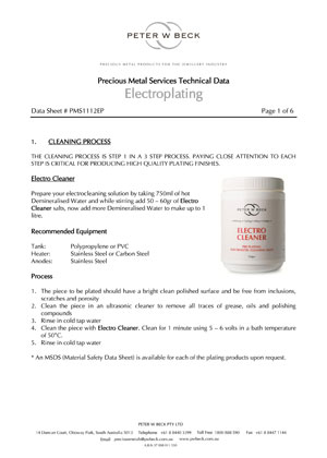 Download Electroplating Data Sheet