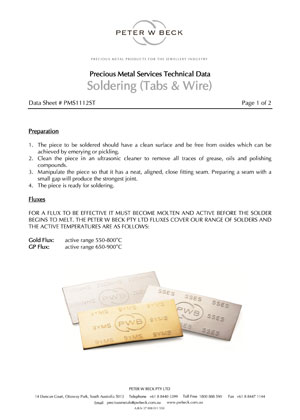 Download SOLDER Tabs Technical Data Sheet