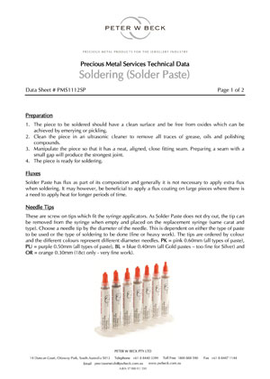 Download Soldering Paste Data Sheet